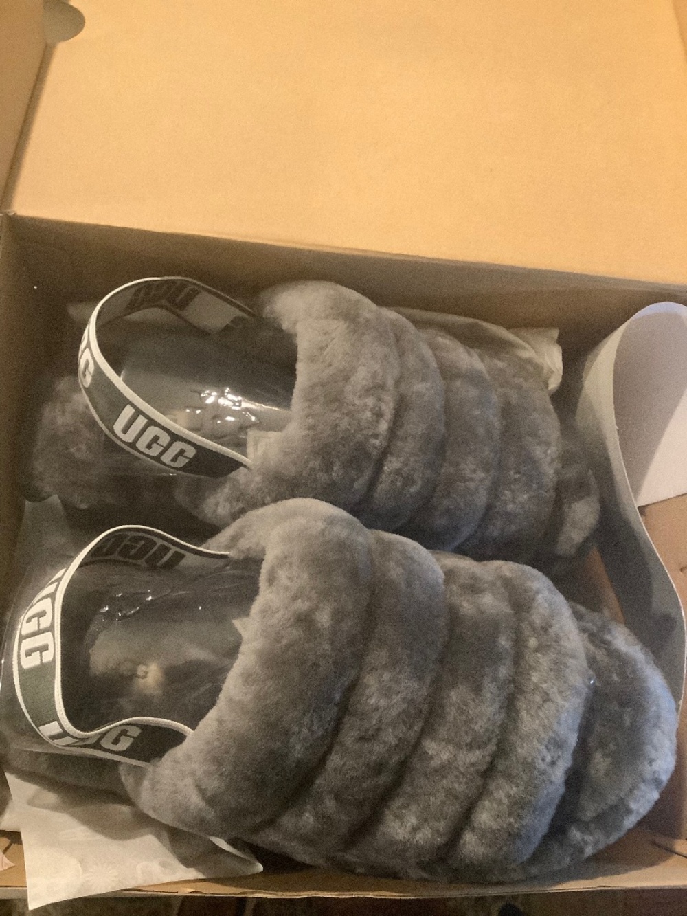 Never Worn Grey Ugg Slides - Size 10